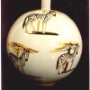 Vaso  - Vaso globulare con collo cilindrico raffigurante delle zebre sotto gli alberi. Opera di Roberto Rosati.Scarica il file