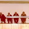 Conferenza di Massimo Griffo sul tema “Il linguaggio dell’arte del ‘900” - Sul palco dell’auditorium  da sinistra: ?, Oronzo D’Amuri, Massimo griffo, e il Preside De Filippis.Scarica il file