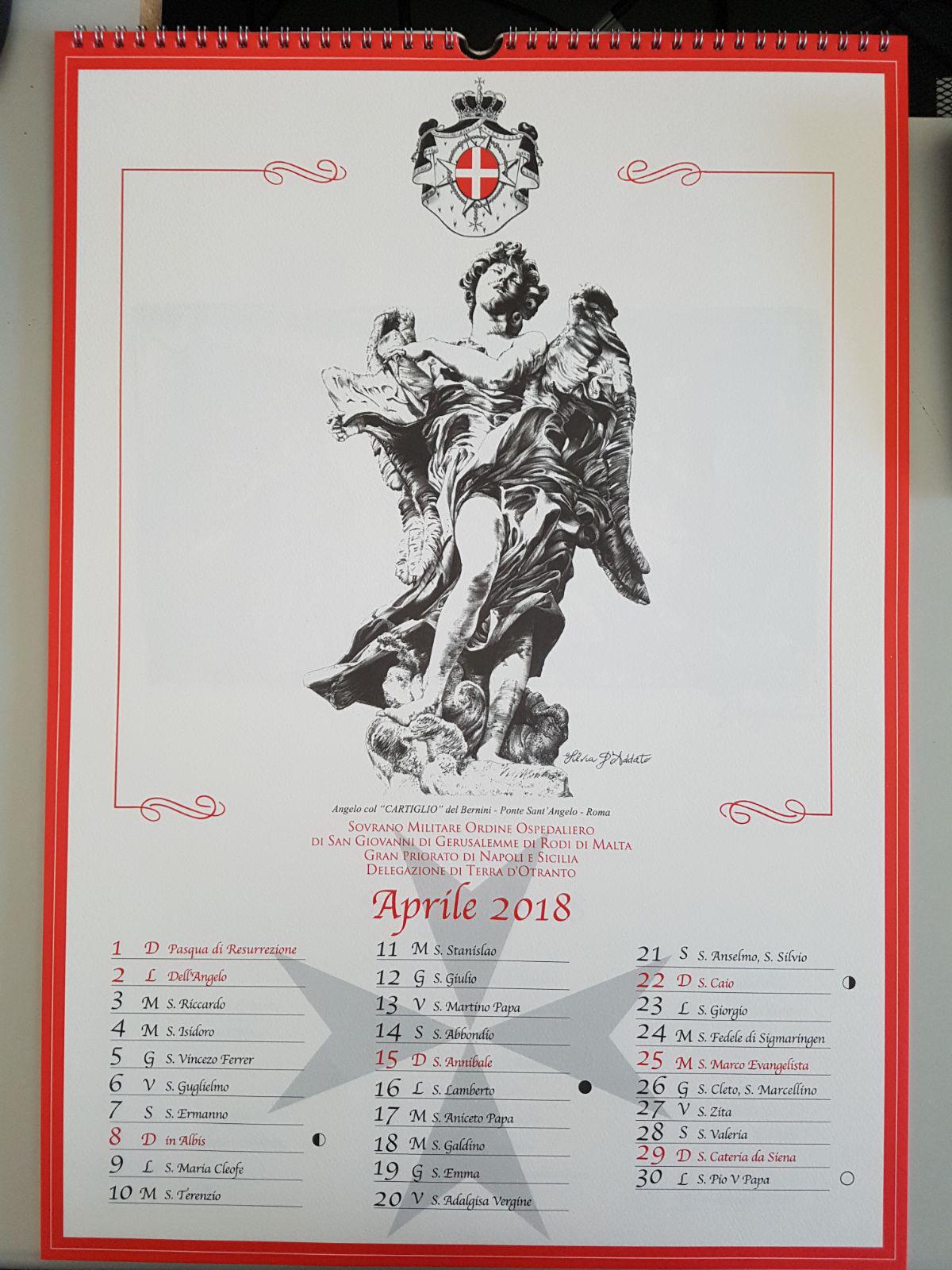 2017 12 05 Taranto Calendario d’Arte 2018 del S.M. Ordine di Malta