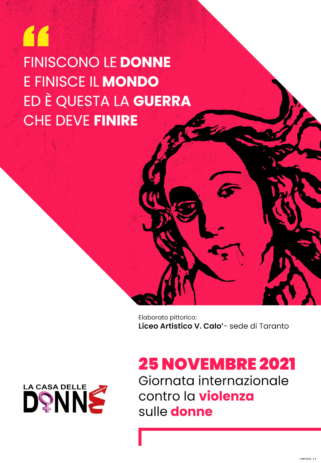 25 novembre2021 Giornata contro il femminicidio Manifesto del progetto "LA NUOVA VITA"