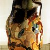 Grande vaso ornamentale - Grande vaso decorato a smalti, realizzato con la tecnica del colombino. Angelo Peluso (?).Scarica il file