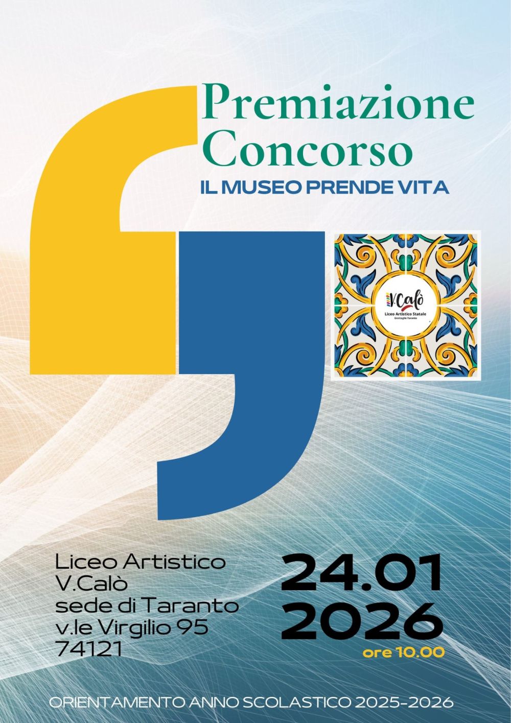 Premiazione concorso il Museo prende vita, sabato 24 gennaio 2026