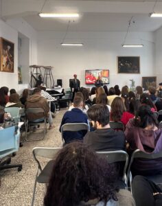 Mattia Bari in visita al Liceo V. Calò